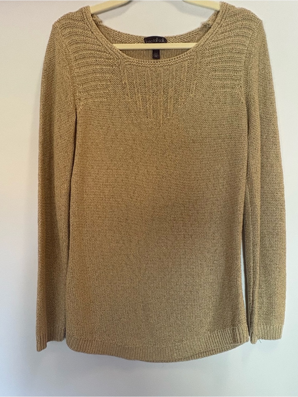 Long Tall Sally Women's Crewneck Knit Sweater - Tan